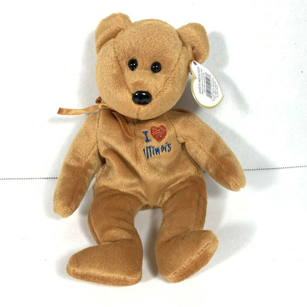 Ty Beanie Baby I LOVE ILLINOIS MWMTs Stuffed